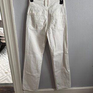 Mango high rise wide leg white jeans